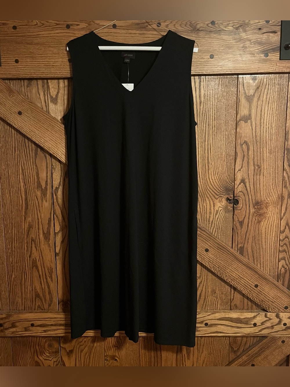 J Jill Sleeveless V-Neck Black Women's Dress Size L NWT
